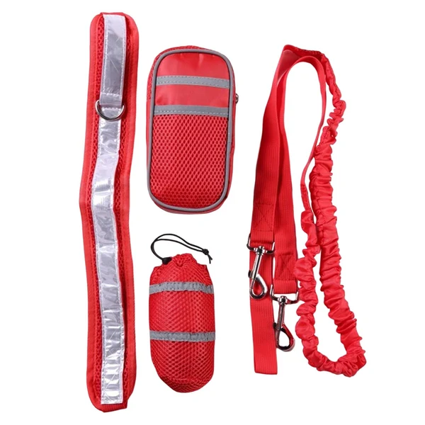Exclusive Maxbell Running Dog Leash Hands Reflective Bungee for Walking Cycling Jogging Red Consistent
