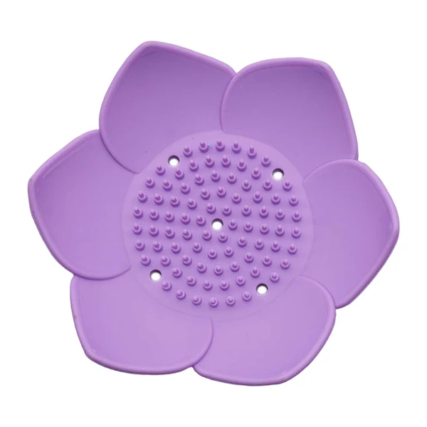 Official Maxbell Portable Soap Dish Soap Holder with Drainage Soap Tray for Bathroom Shower Purple Trendy