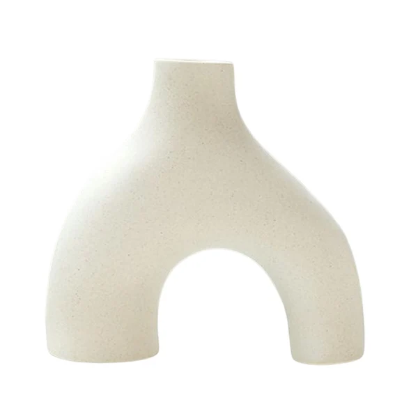Relaxed Maxbell Modern Flower Vase Creative Decorative Ceramic Vase for Party Desk Home Beige Medium Flexible