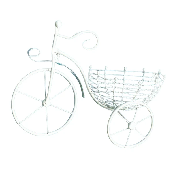Trendy Maxbell Bicycle Flower Basket Wall Hanging Art for Fence Garden Decoration White Easy-to-Use