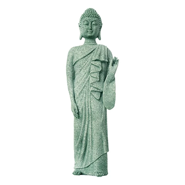 Comfortable Maxbell Buddha Fish Tank Statue Figurine Aquarium Decoration Balcony Home Office Left Hand Outstanding