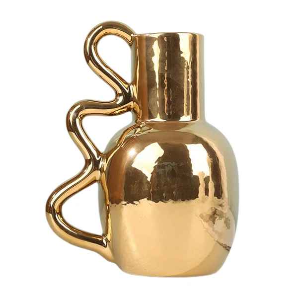Eco-Friendly Maxbell Maxbell Ceramic Vase Flower Pot Floral Arrangement Home Decoration for Garden Desk Golden Crafted