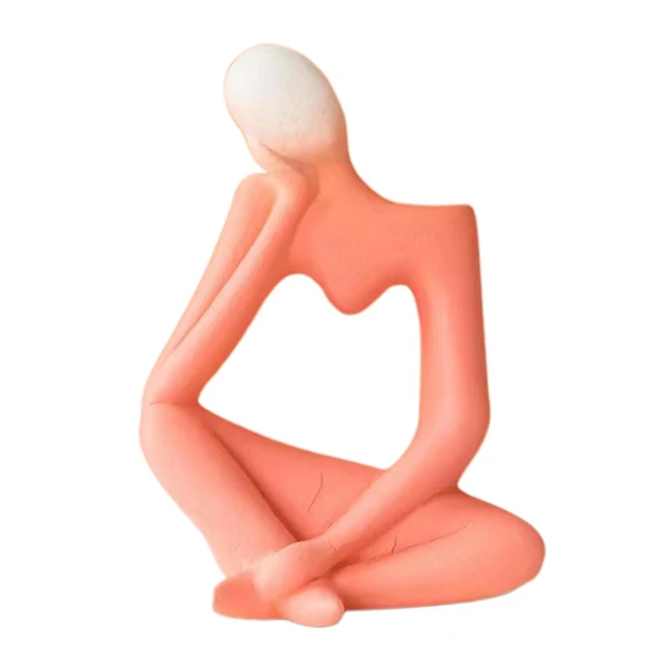 Trusted Maxbell Ceramic Vase Thinker Statue Abstract Art for TV Cabinet Living Room Decor red Smooth