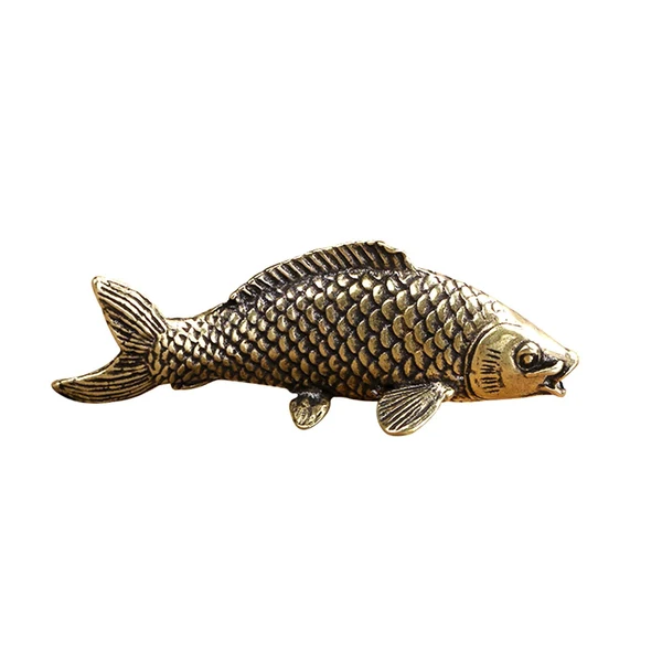 High-Quality Maxbell Pure Brass Fish Figurines Miniature Animal Model Sculpture Small Fish Statue Advanced