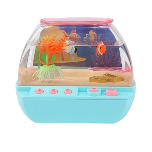Luxury Maxbell Aquarium Fish Tank Decoration with Light Cartoon Play House For Home Blue High-Grade