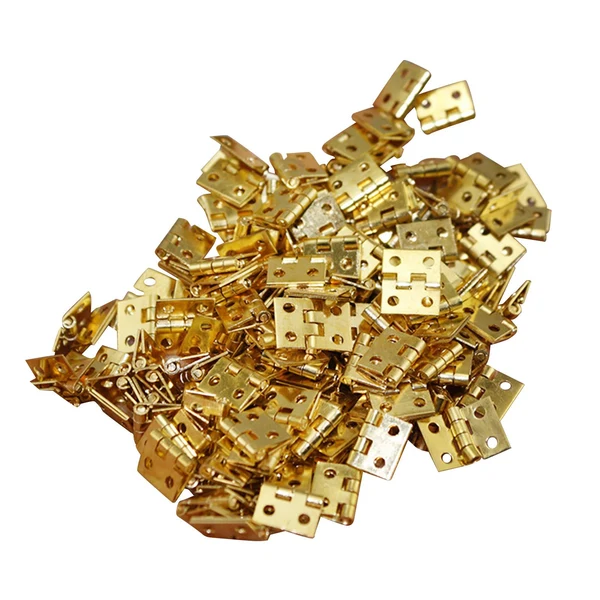 Natural Maxbell 100x Mini Hinges Butt Hinges Jewelry Box Hardware Closet Drawer Home Yellow High-Grade