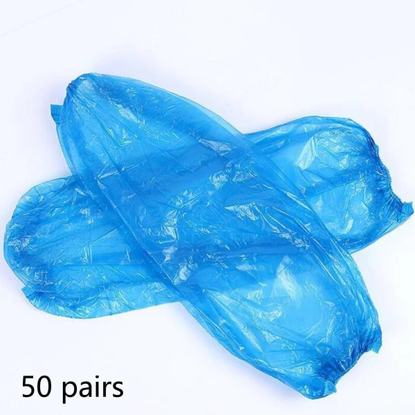 Reliable Maxbell 100 Disposable Oversleeves Covers Waterproof pe Cooking Car Washing Blue Enhanced