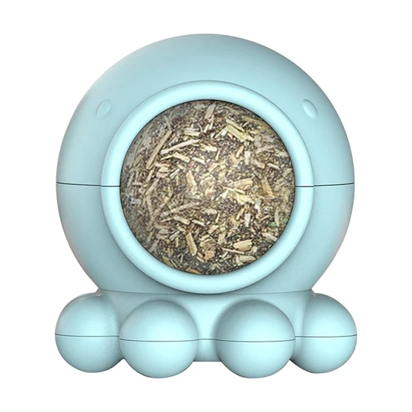 High-Grade Maxbell Catnip Ball Cat Licking Spherical Kitty Catnip Roller Rotating Treat Blue Proven