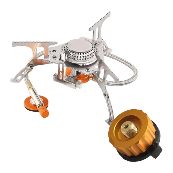 Verified Maxbell Durable Camping Gas Stove Foldable Cooking Tool Lightweight Picnic Yellow Rough Texture Relaxed