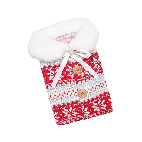 Easy-to-Use Maxbell Flannel Christmas Wine Sleeve Christmas Wine Bags for Dinner Home Ornaments Snowflake Fine Crafted