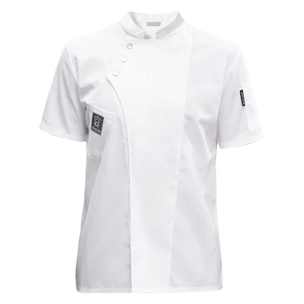 Proven Maxbell Chef Jacket Short Sleeve Cooking Clothes Simple Chef Coat for Restaurant White XL Dependable