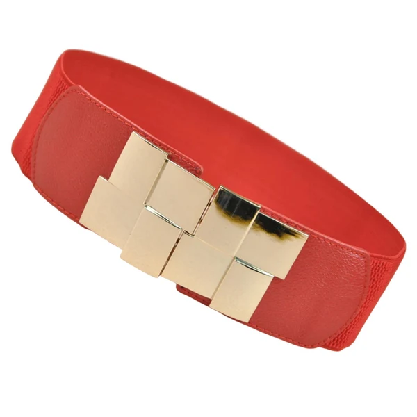 Reliable Maxbell Wide Waist Skinny belt Size Exquisite Decorative for Dress Ladies Red Traditional