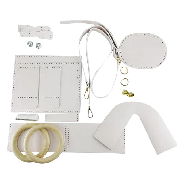 Clean Maxbell Handmade DIY Shoulder Bag Making Material Bow Bucket Bag Handbag Parts White Excellent