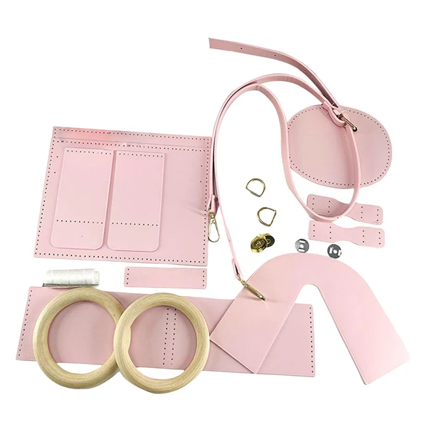 Consistent Maxbell Handmade DIY Shoulder Bag Making Material Bow Bucket Bag Handbag Parts Pink Durable
