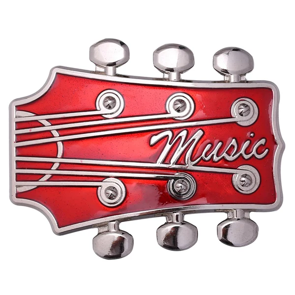 Authentic Maxbell cowboy Belt Buckle Men Accessory Texas Music Guitar Red Easy-to-Use