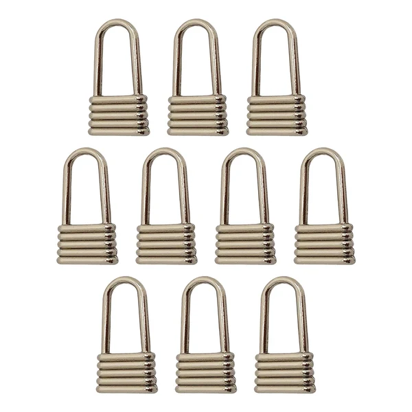 Relaxed Maxbell 10Pcs Zinc Alloy Zipper Pulls Sewing Zipper Heads for Jeans Luggage Purse Gray Golden Classic