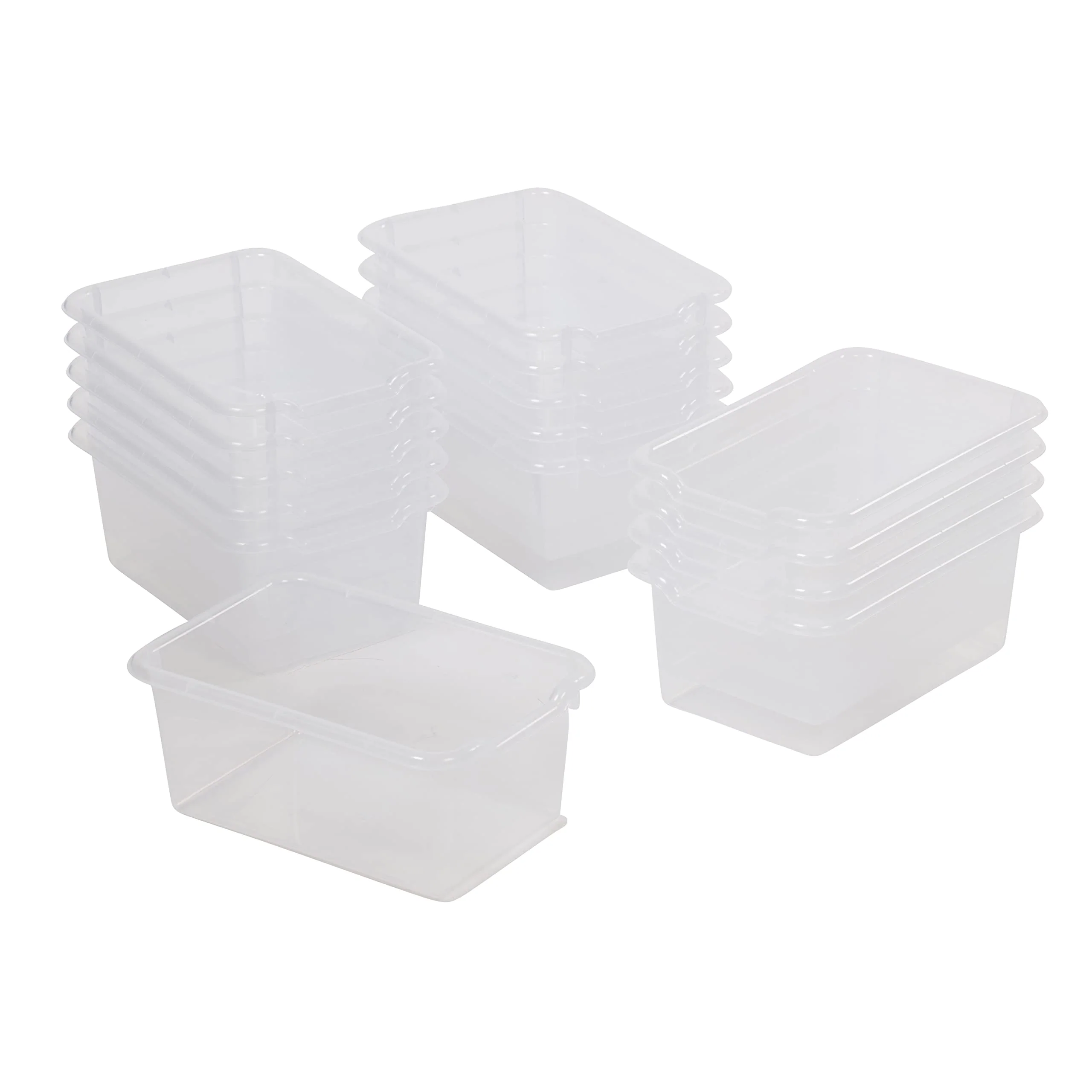 Safe ECR4Kids Scoop Front Storage Bin Multipurpose Organization Clear 15-Piece Fine Crafted