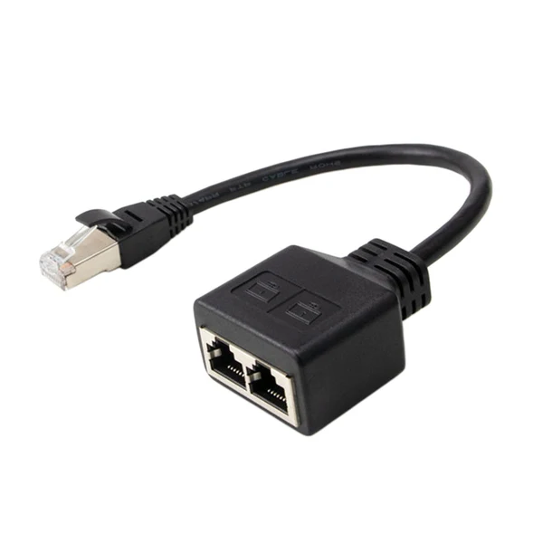 Clean Maxbell LAN Ethernet Splitter Black Male to Female Network Adapter Computer One to Two Prestigious