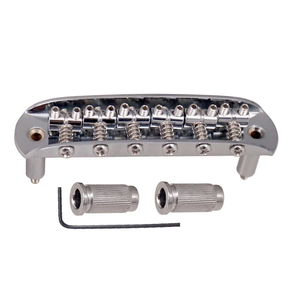 Specialty Maxbell 6 String Metal Saddle Guitar Bridge with Screws for Musical Instruments Silver Sophisticated