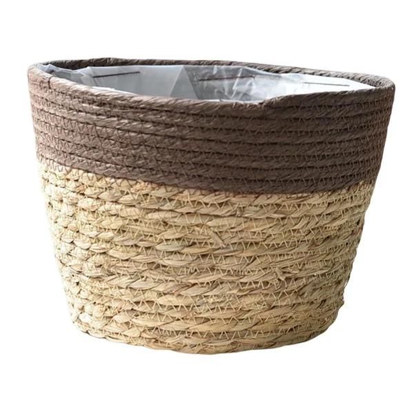 Environmentally Friendly Maxbell Straw Planter Basket with Liners Plant Containers for Grocery M Minimalist