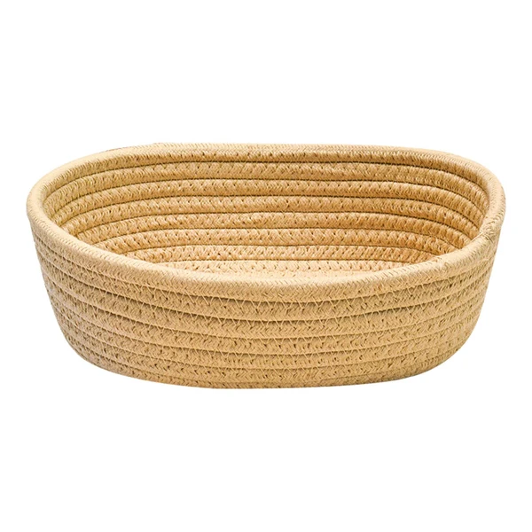 Superior Maxbell Nordic Woven Storage Basket Cotton Rope for Clothes Living Room Bedroom Khaki Long-Lasting