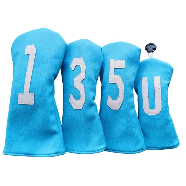 User-Friendly Maxbell PU Golf Wood Head Cover Durable Protector Professional for Sports Golfer Blue Lightweight