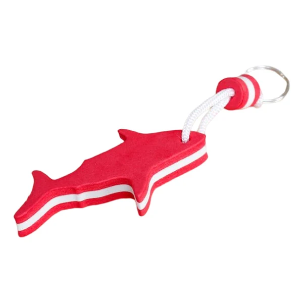 Healthy Maxbell Floating Keyring Keychain Shark Shaped Buoyant Key Chain for Outdoor Sports Red Durable