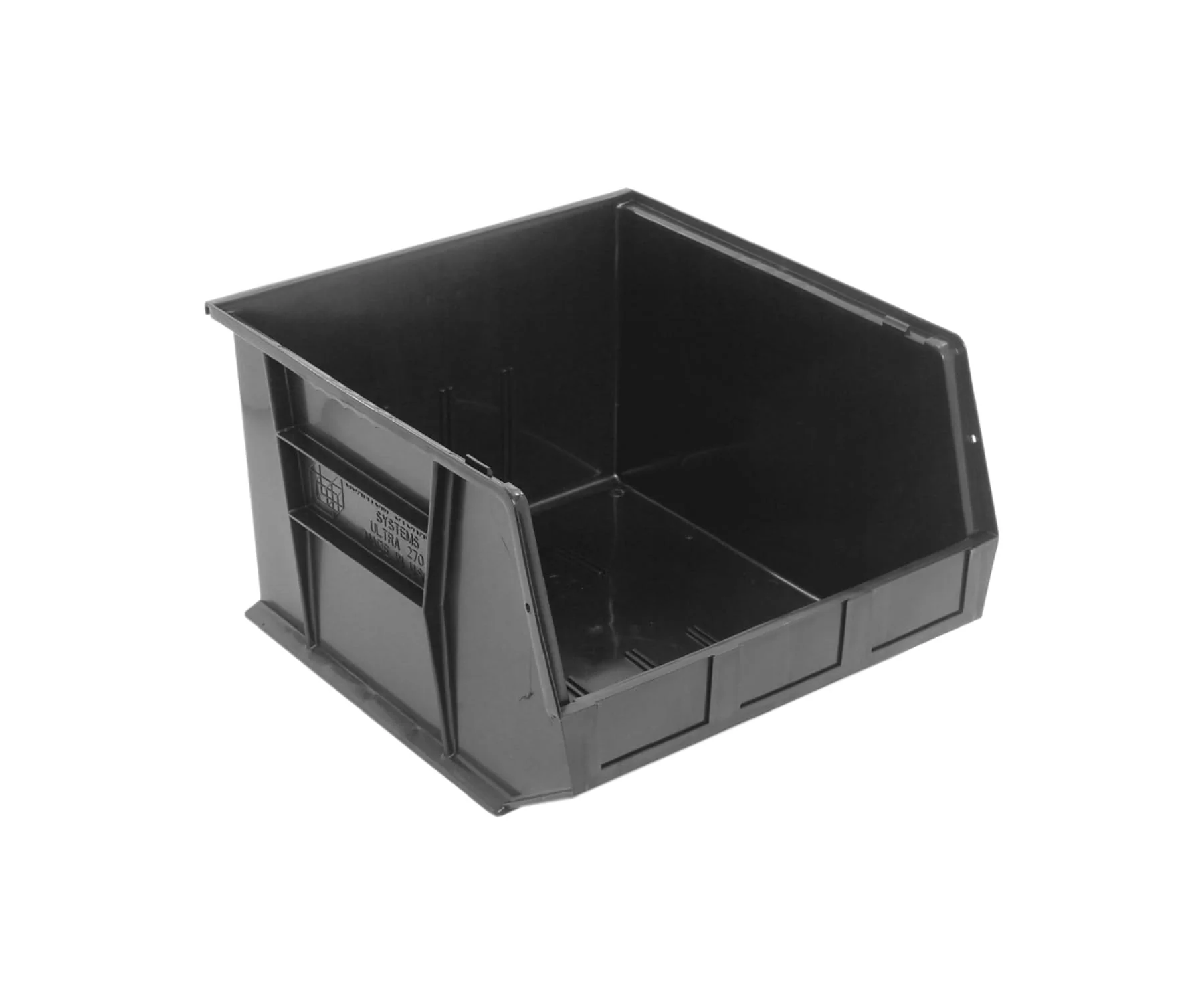 Top-Quality Quantum QUS270 Plastic Stacking Bin 16-1 2 x 18 x 11 Black - Lot of 3 Sustainable