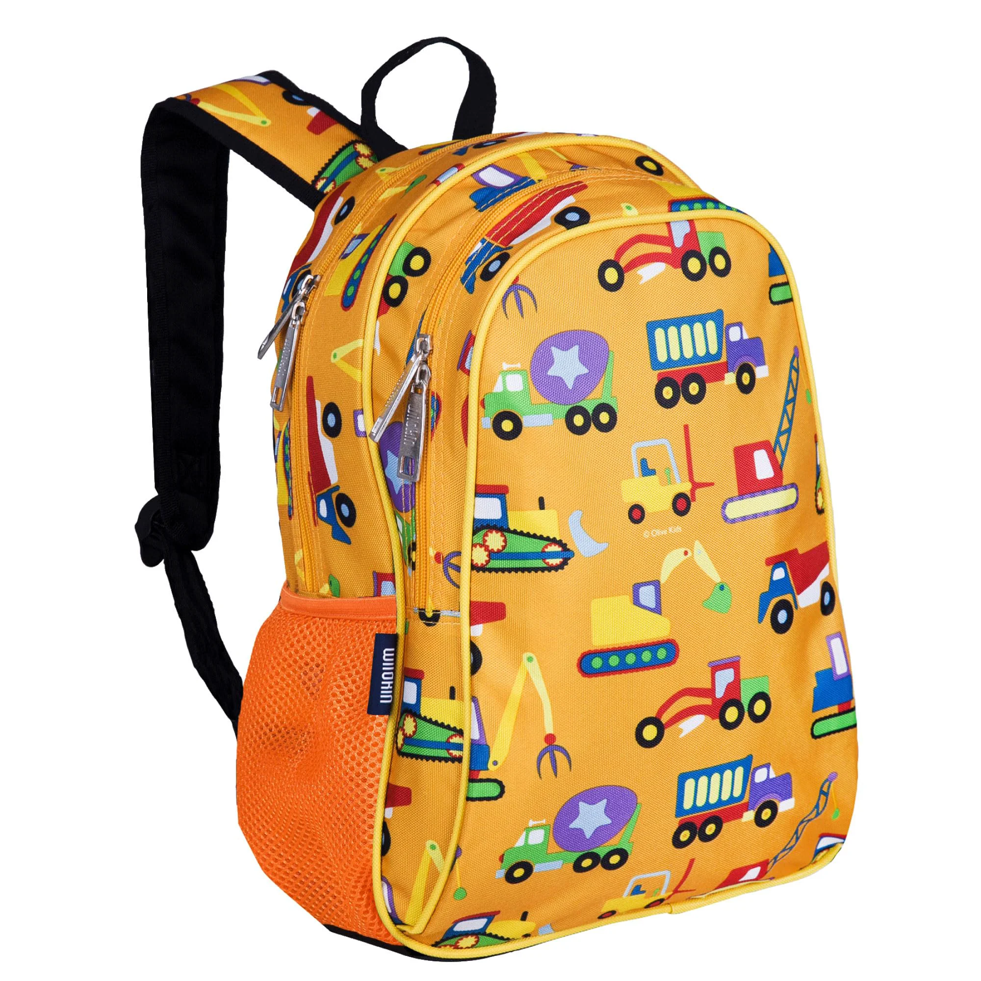 Green Wildkin 15-inch Kids Backpack - Durable Padded Adjustable for School Travel - Under Construction Pure