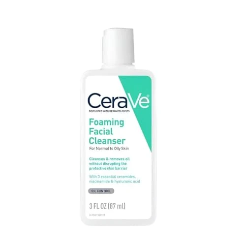 Smart CeraVe Foaming Facial Cleanser 3 Fl. Oz Travel Size Daily Face Wash for Oily Skin Fragrance Proven