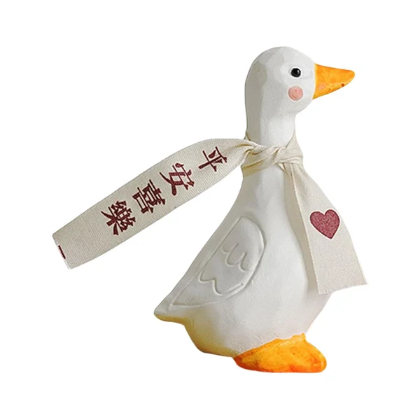 Effective Maxbell Blessed Duck Figurine Animal Figure Statue for Office Home Decor Be Happy Fashionable