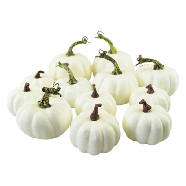 Detailed Maxbell Maxbell 12x White Artificial Pumpkins Fall Crafts for Halloween Home Durable