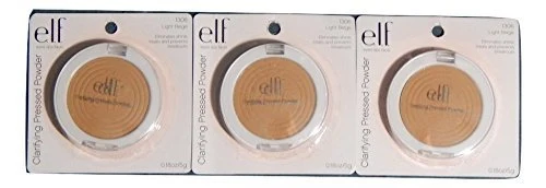Modern e.l.f. Clarifying Pressed Powder 1306 Light Beige 0.18-oz. Pack of 3 Pure
