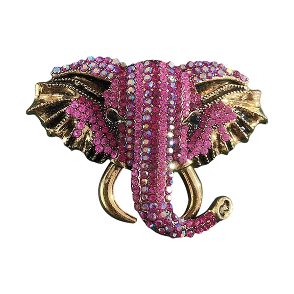 Relaxed Maxbell Elephant Brooch Pin Brooches Elephant Head Lapel Pin Dress Accessories Pink Traditional