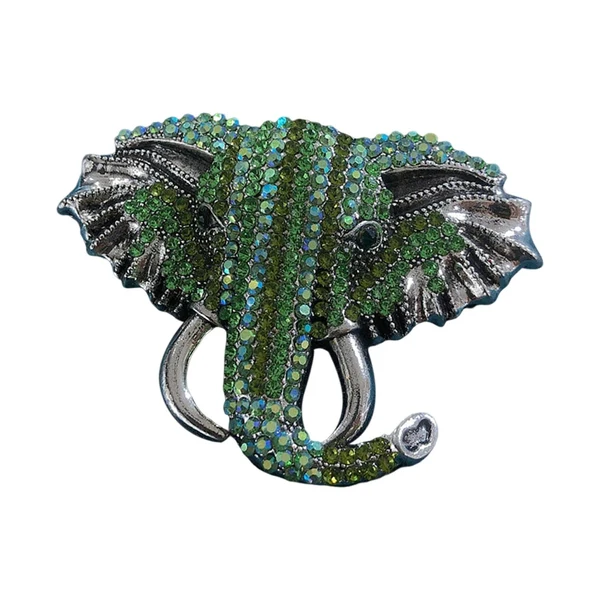 Organic Maxbell Elephant Brooch Pin Brooches Elephant Head Lapel Pin Dress Accessories Green Responsible