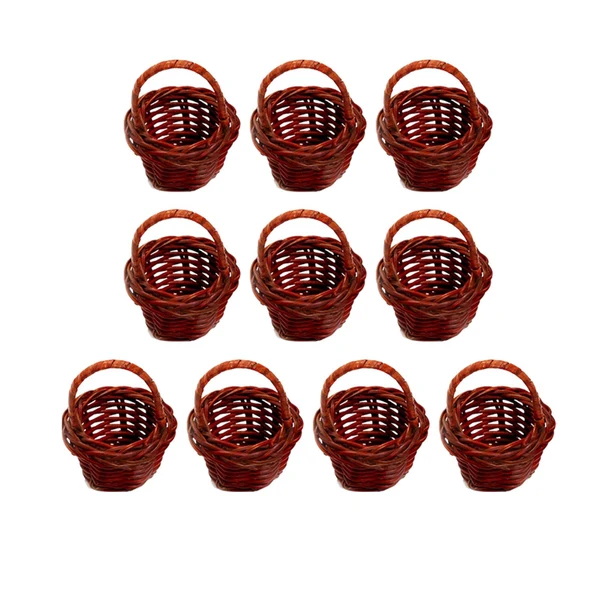 Environmentally Friendly Maxbell 10x Small Rattan Weaving Flower Basket Decor Lightweight for Candies Picnic Coffee Durable