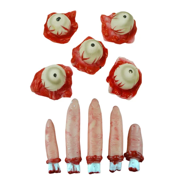 Minimalist Maxbell 10 Pieces Severed Fingers Eyes Kit Ripped Out Eyeballs for Halloween Props Trendy