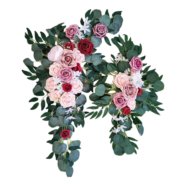 Trendy Maxbell Rustic Artificial Flower Swag Handmade Hanging for Parties Arbor Ornament Pink Consistent