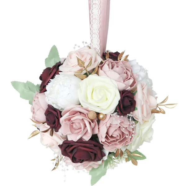 Minimalist Maxbell Bridal Bouquet Handmade Silk Flower for Home Décor Valentine'S Day Church High-Grade