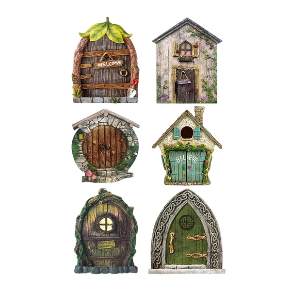 Stylish Maxbell 6 Pieces Fairy Tale Door Decoration Gifts DIY Accs for Fairy Garden Outdoor Clean