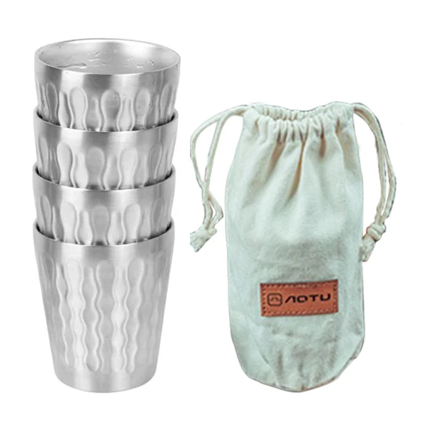Efficient Maxbell Stainless Steel Drinking Cups Double Wall Tumbler for Camping 4Pcs 300ml Trendy