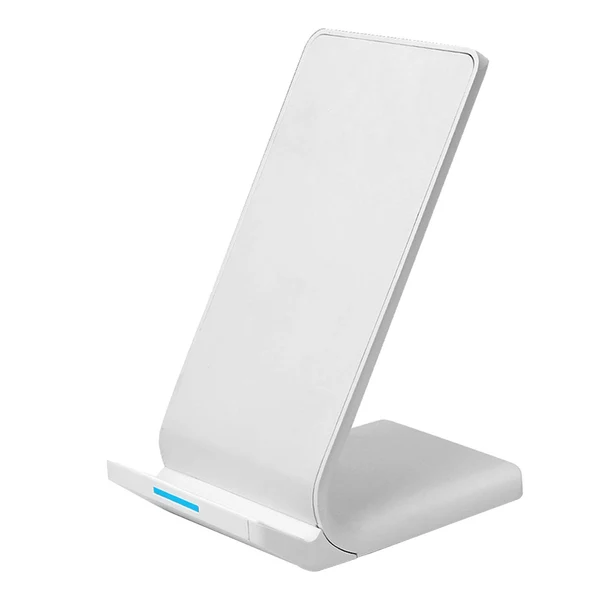 Convenient Maxbell 15W Fast Wireless Charger Overheating Protection Qi Enabled 2 Coils for iOS White Clean