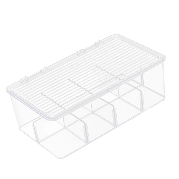 Reliable Maxbell Divided Kitchen Organizer Bin tea Storage Box for Fridge Window Kitchen with Lid Efficient