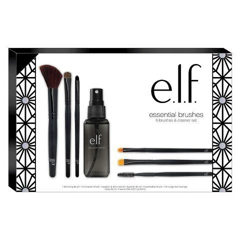 High-Quality e.l.f. Essential Brushes and Cleaner Set 75230 2.02floz by e High-End