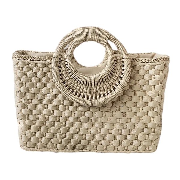 Specialty Maxbell Fashion Straw Shoulder Bag Handbag Vacation Travel Women Woven Bag Beige Minimalist