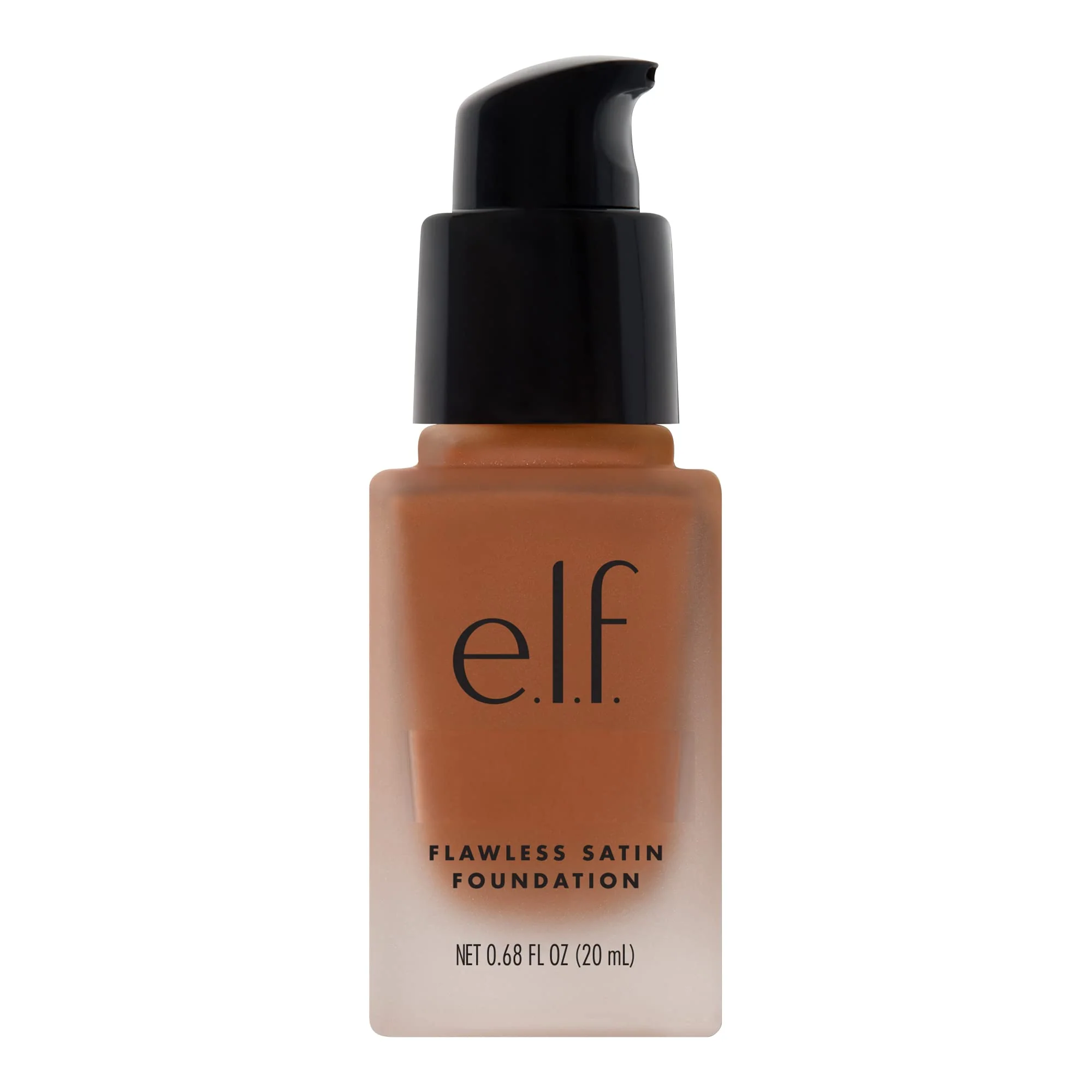 Reusable e.l.f. Satin Foundation Lightweight Medium Coverage Semi-Matte Finish Vegan Coco 0.68 Fl Oz 20mL Official
