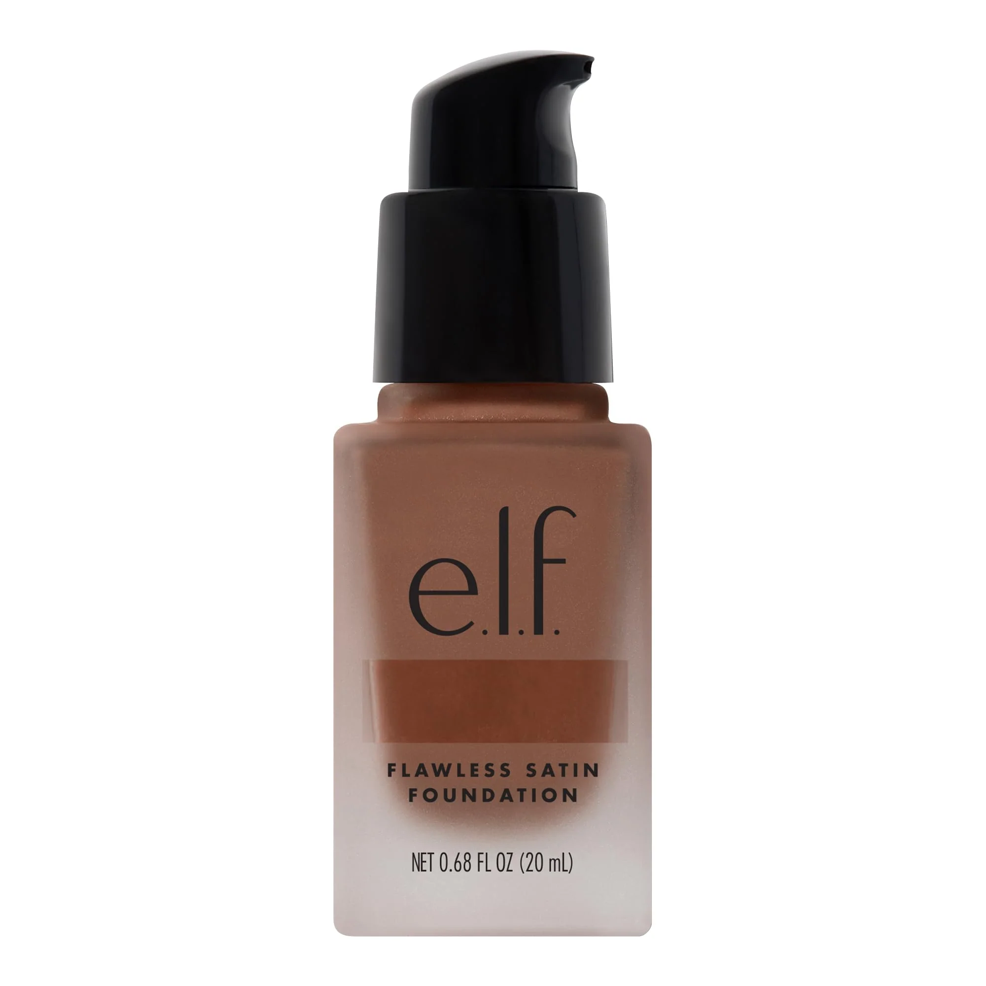 Superior e.l.f. Satin Foundation Lightweight Medium Coverage Semi-Matte Finish Vegan Spice 0.68 Fl Oz 20mL Certified