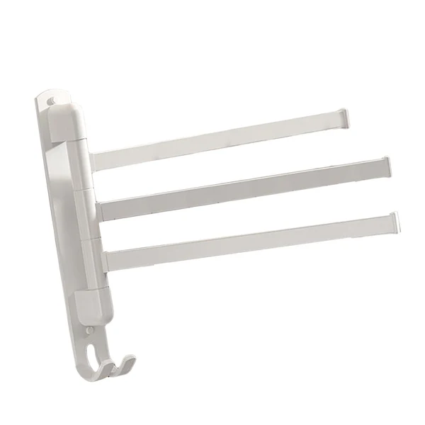 Versatile Maxbell Towel Holder No Punch Organizer Storage Towel Bar for Cabinet Hotel Office 3 Rods White Sustainable