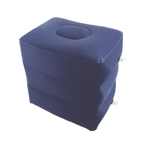 Outstanding Maxbell Inflatable Foot Rest 3 Layers Foot Stool Foot Rest Pillow for Travelling Deep Blue Comfortable