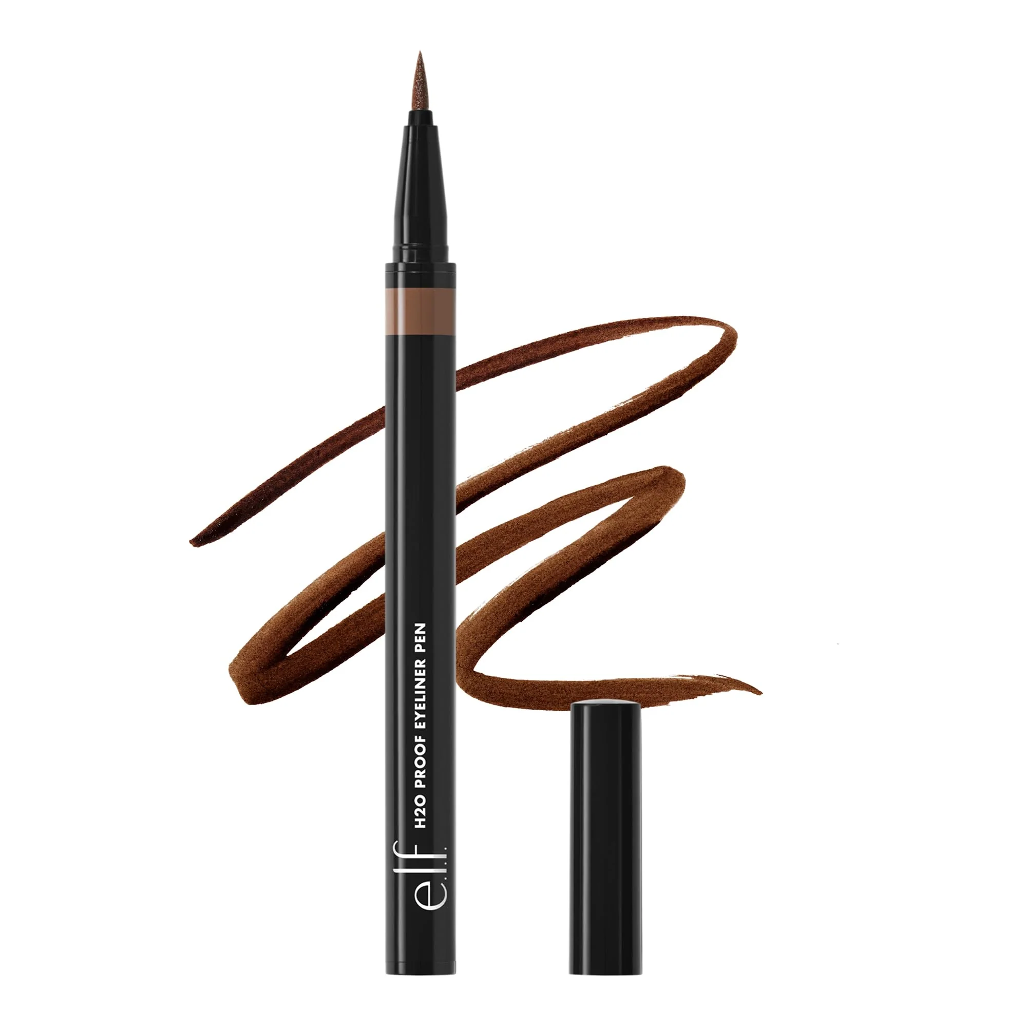 Fast e.l.f. H2O Proof Eyeliner Pen Felt Tip Waterproof Long-Lasting High-Pigmented Liner For Bold Looks Vegan Deep Brown Unique